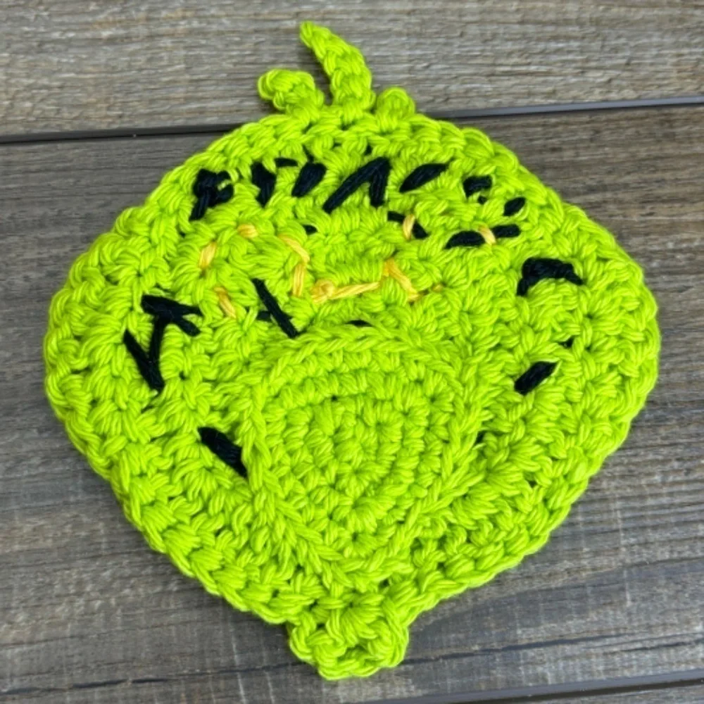 Grinch Coasters Christmas Holiday Handcrafted Crochet by Seller Cotton‎